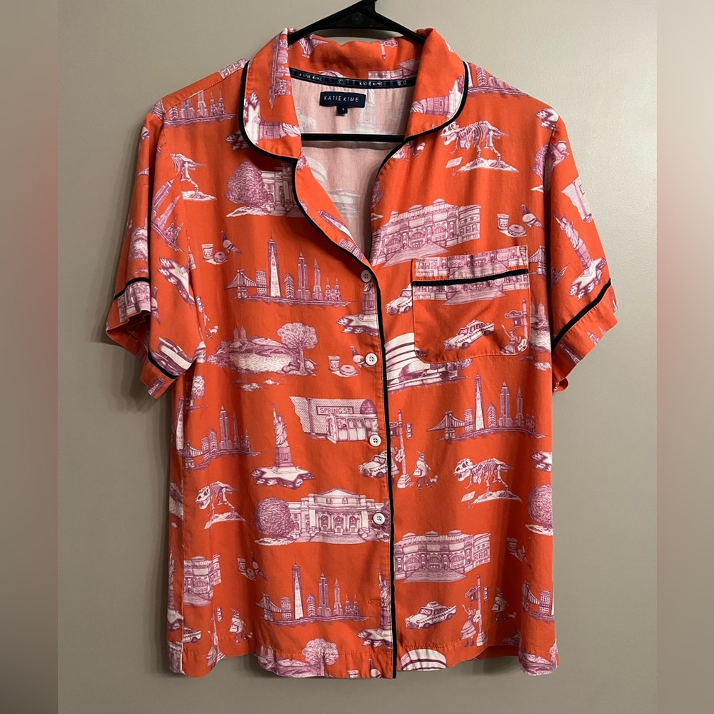 Katie Kime New York Toile Pajama Shirt